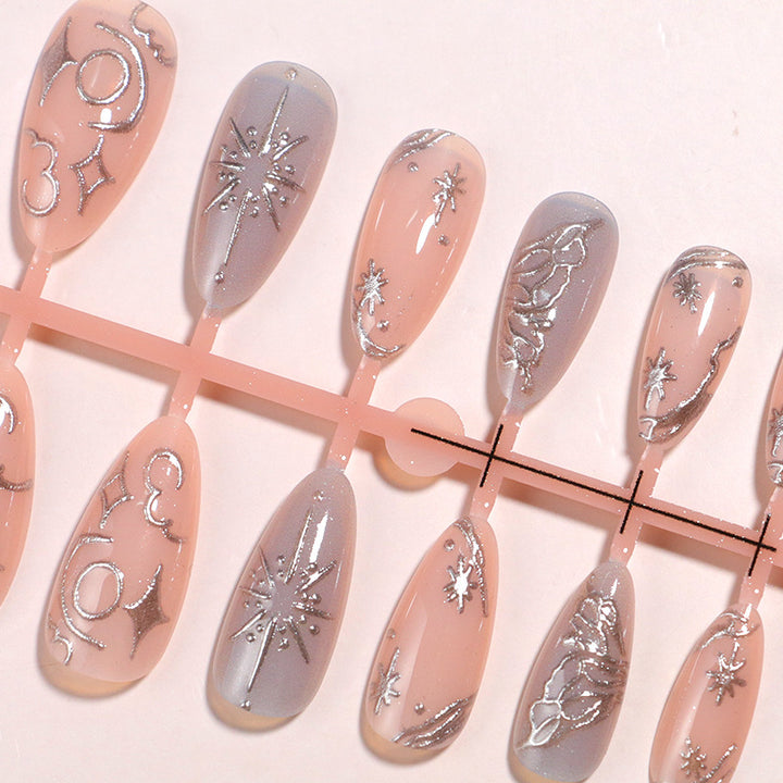 Dekorative von der Galaxie inspirierte Press-On-Nagelkunst Karnz