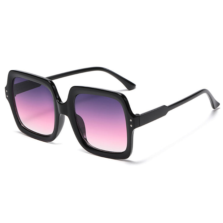 Damen modische quadratische Sonnenbrille mit verspiegelten Gläsern Karnz