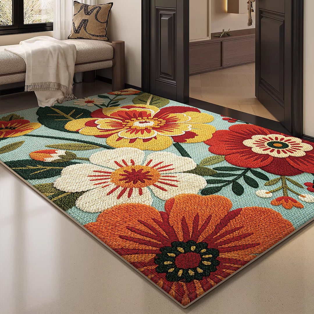 Floral gestickter Bereich Teppich
