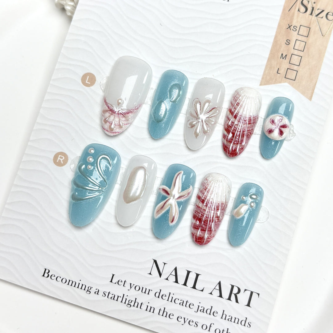 Küsten-Themen Press-On Nagelset