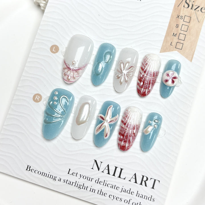 Küsten-Themen Press-On Nagelset