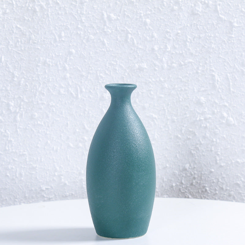 Minimalistischer Texturierter Keramik Blumen Vase Karnz