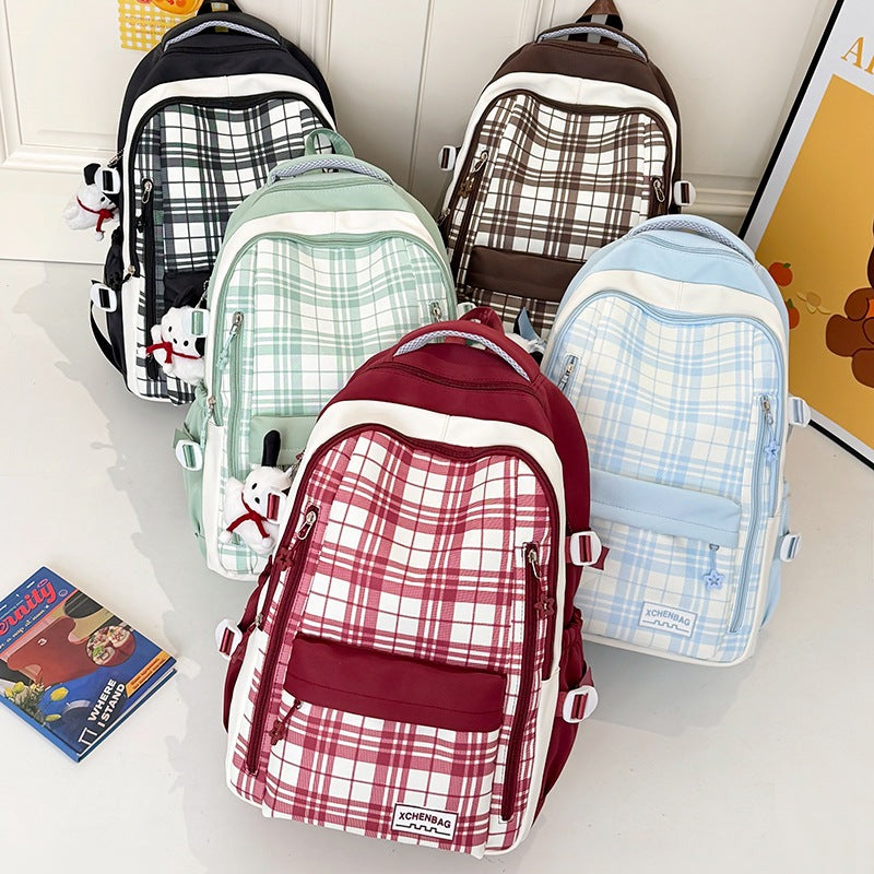 Stylische Karierte Muster Rucksack Karnz
