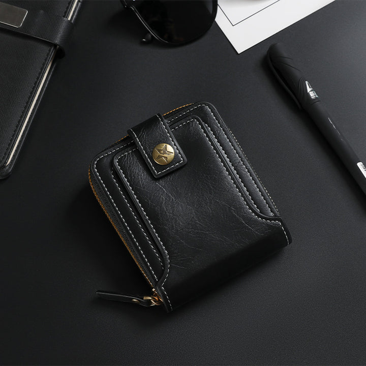 Bi-Fold Zip Geldbörse mit Kartenfächern Karnz