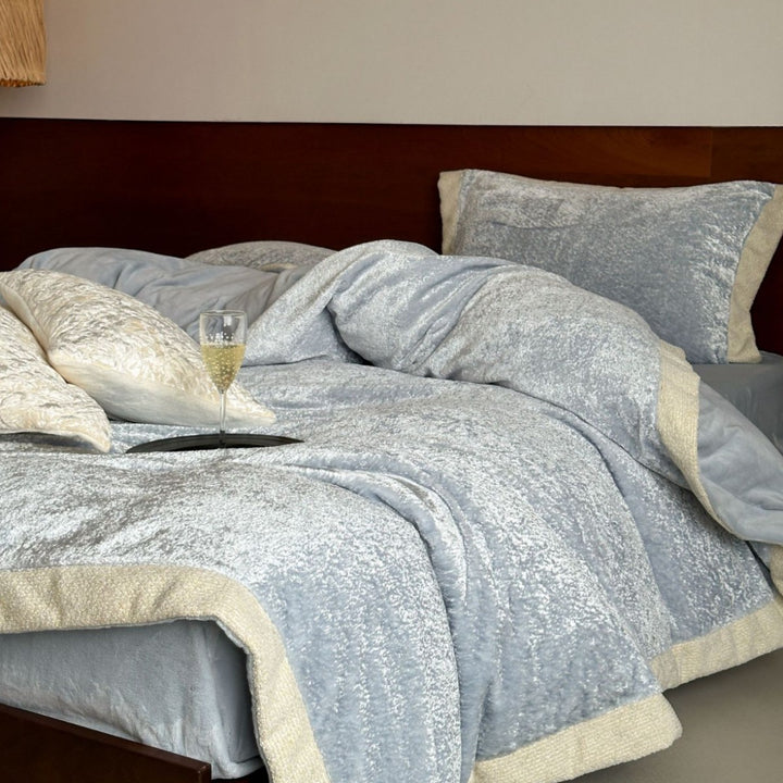 Flauschiges Samtvelours-Bettbezug-Set mit soften Plüschfasern und Hotelverschluss Karnz