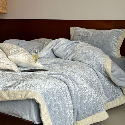 Flauschiges Samtvelours-Bettbezug-Set mit soften Plüschfasern und Hotelverschluss Karnz