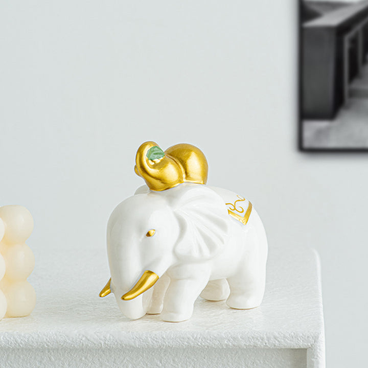 Elegante Elefantenfigur aus hochwertiger Keramik Karnz