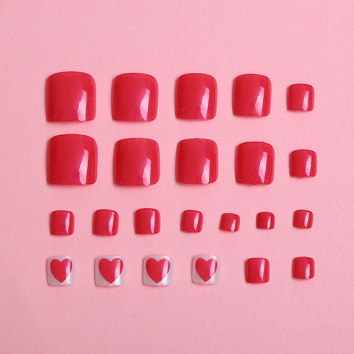 Blumen dekoriertes Press-On Nagelset Karnz