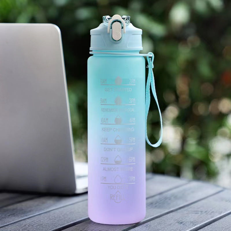 Damen Motivierende Wasserflasche mit Zeitmarkierungen Karnz