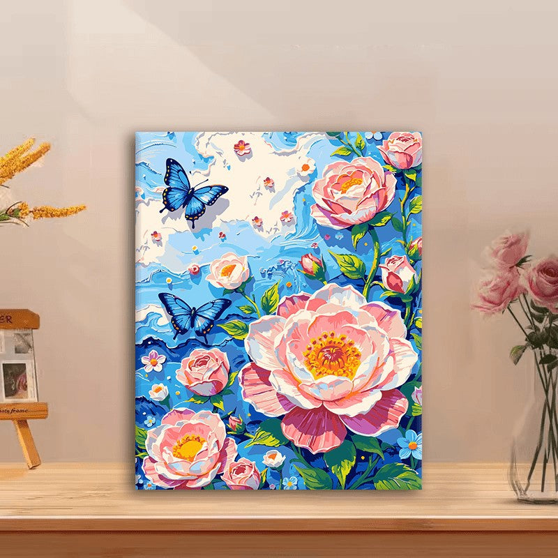 Floral Schmetterling Leinwanddruck Karnz