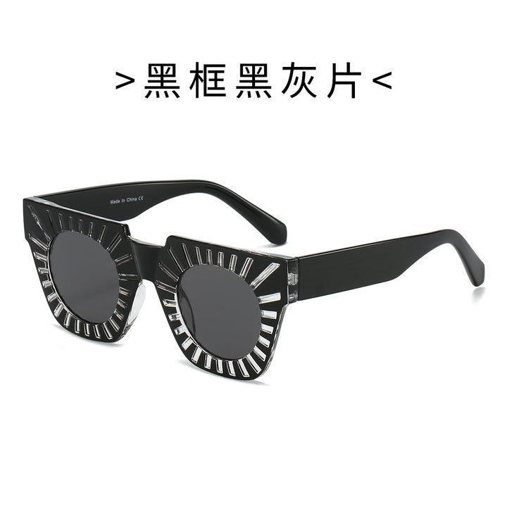 Damen Modische Sonnenbrille mit kreativem geometrischem Rahmen Karnz