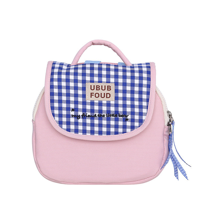 Süße Gingham-Muster isolierte Lunch Tasche Karnz