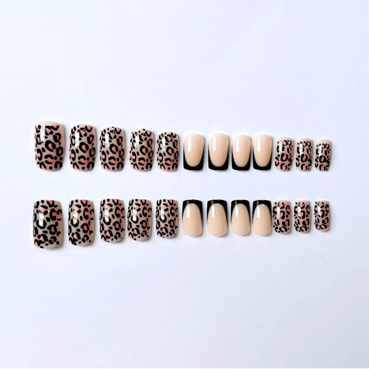 Statement Leopardenmuster Nagelkunst Set