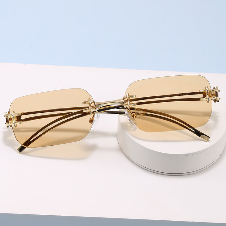 Modische Metall-Sonnenbrille mit Rechteckigem Rahmen Karnz