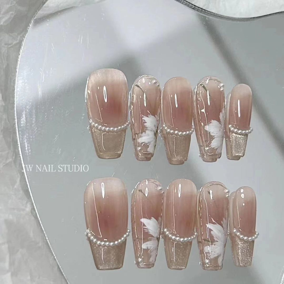 Künstlerisches handgefertigtes Press-On-Nagelset