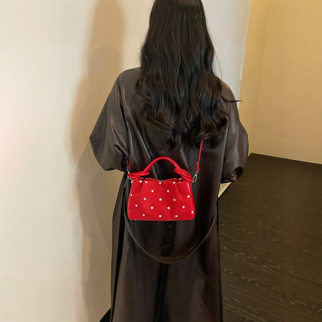Polka Dot Strukturierte Handtasche