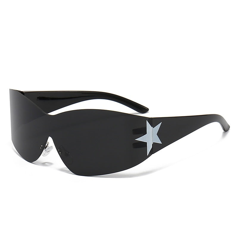 Sleek Shield Sonnenbrille mit Sternelement Karnz