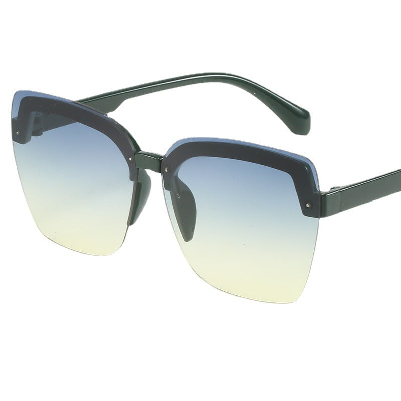 Damen modische Shield-Sonnenbrille mit modernem, eckigem Design Karnz