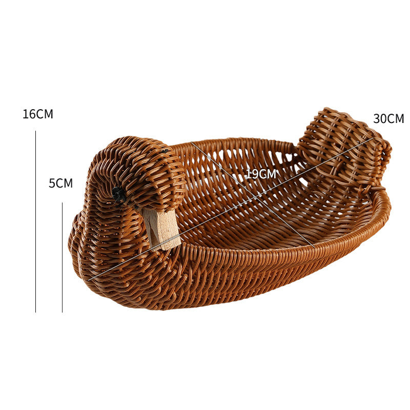 Unisex Geflochtener Dekorationskorb in Entenform Karnz