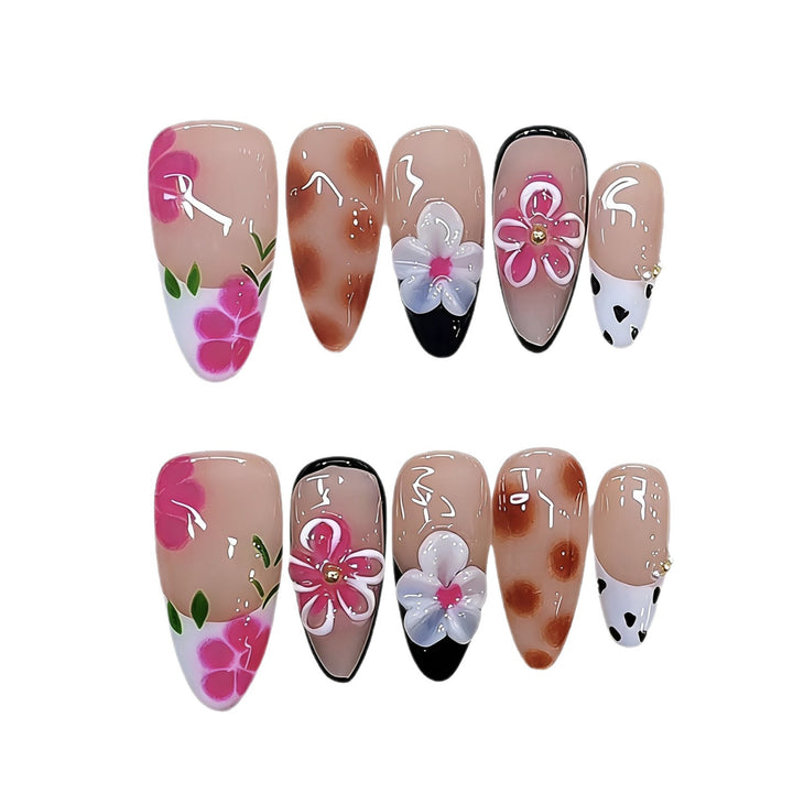 Künstlerisches Floral Press-On Nagelset Karnz 1787296026