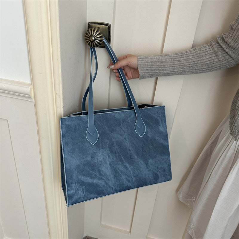 Klassische Wildleder-Tote Tasche