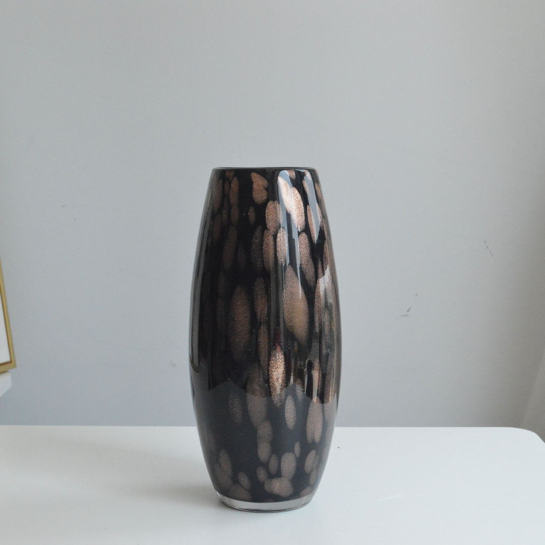 Mouth-Blown Gesprenkelter Glasbirnenvase mit Schmalem Mund und Hochglanz-Finish Karnz