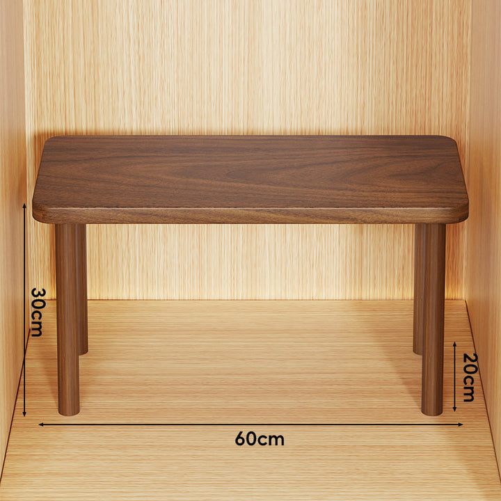 Höhenverstellbarer rechteckiger Holz-Riser-Tisch mit abnehmbaren runden Beinen