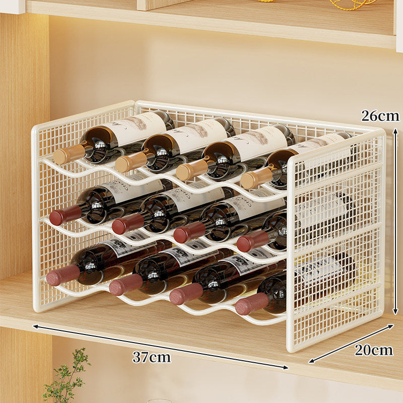 Kompakter Tisch Metall Draht Weinflaschen Organizer