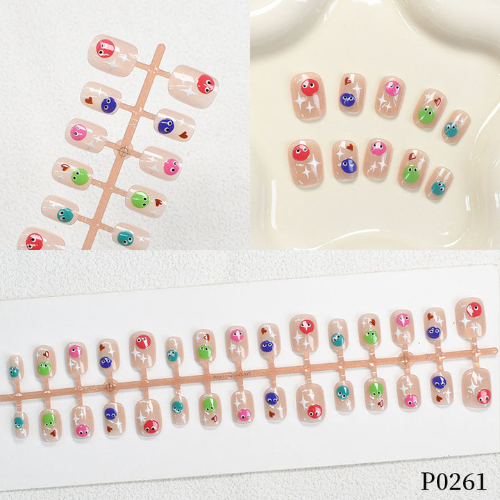 Verspieltes Cartoon-Fisch-Design Press-On Nagelset Karnz