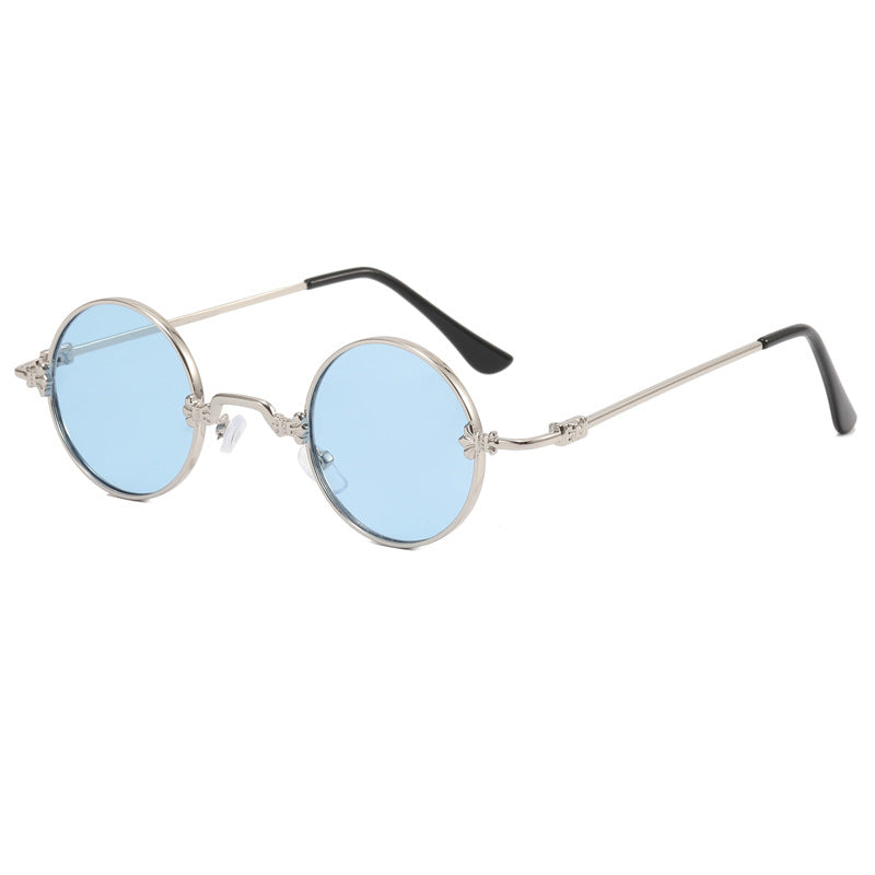 Damen modische runde Brille mit hochwertigem Metallrahmen und flexiblen Bügeln Karnz