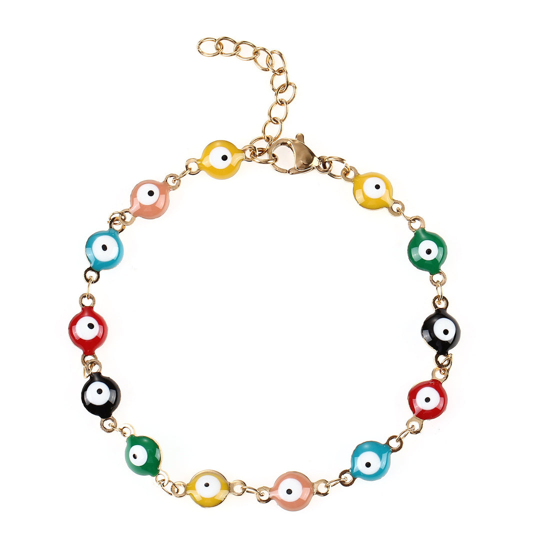 Buntes böse Augen Charm Armband Karnz