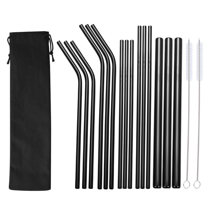 Edelstahl Trinkhalme-Set mit Reinigungsbürsten Karnz