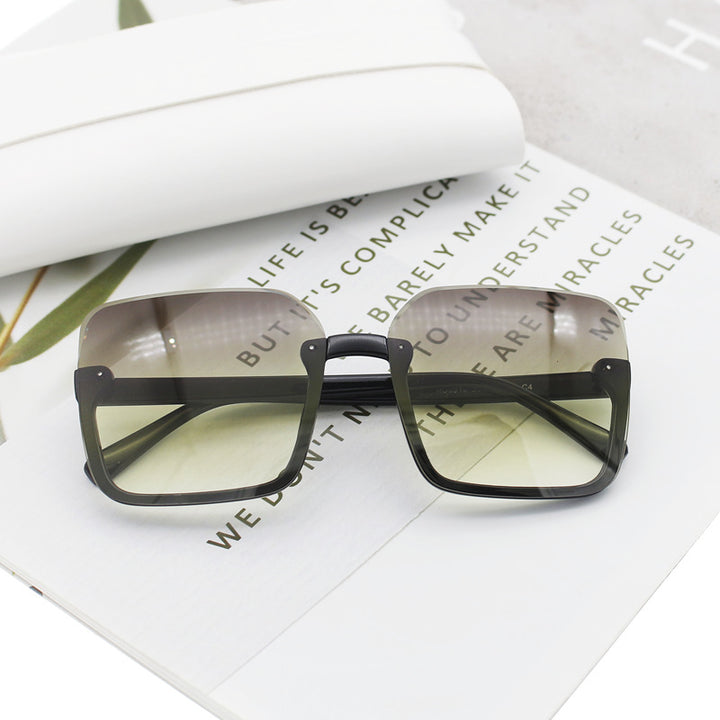 Damen quadratische Sonnenbrille mit extravagantem Leopardenmuster Karnz