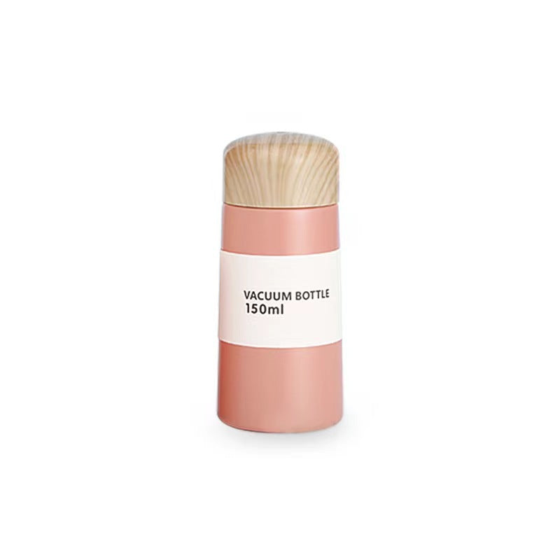 Damen vakuumisolierte Wasserflasche mit innovativem Holzdeckel Karnz