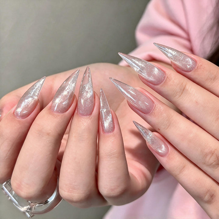 Premium Klare Press-On Nagelset