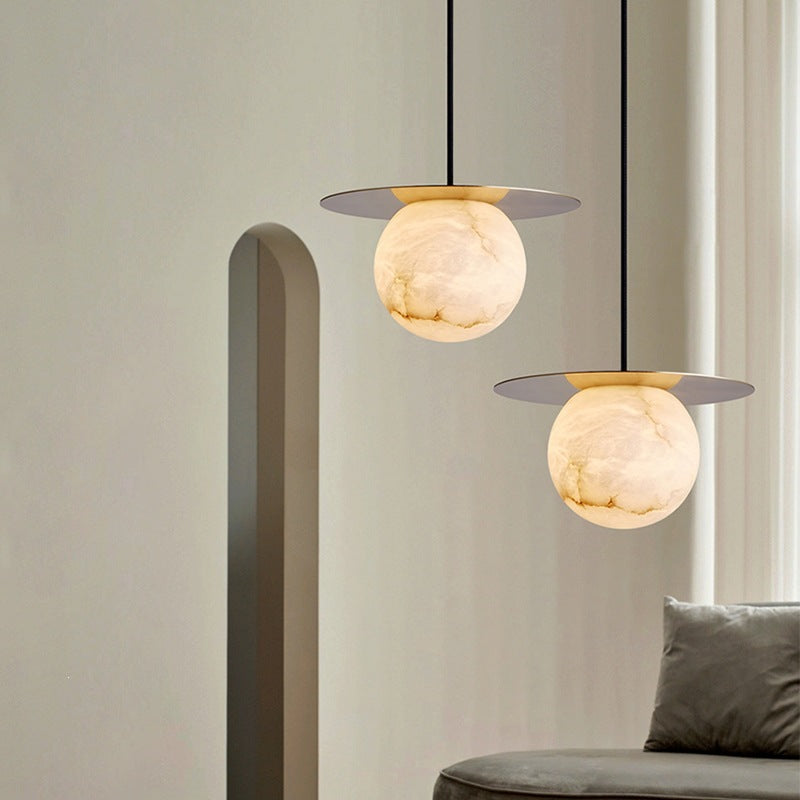 Moderne Marmor Kugel Pendelleuchte