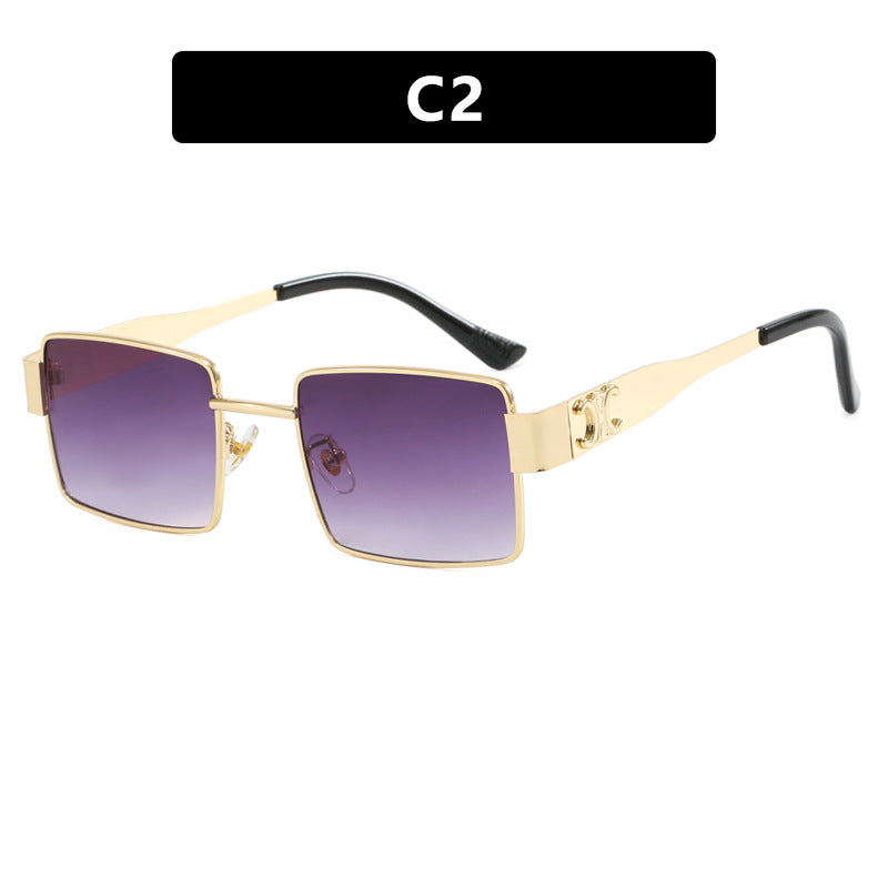 Damen modische rechteckige Sonnenbrille mit hochwertigem Metallrahmen und polarisierenden Gläsern Karnz
