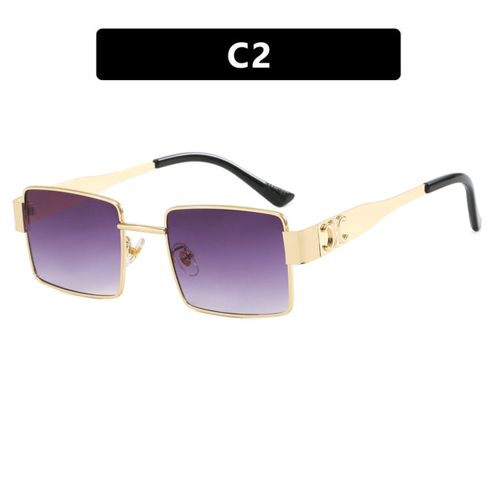 Damen modische rechteckige Sonnenbrille mit hochwertigem Metallrahmen und polarisierenden Gläsern Karnz