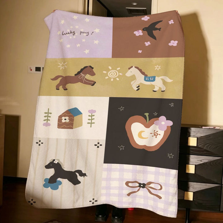 Künstlerische Patchwork-Fleece-Decke