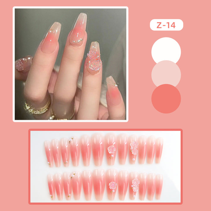 Künstlerisches Floral Press-On Nagelkunst Set