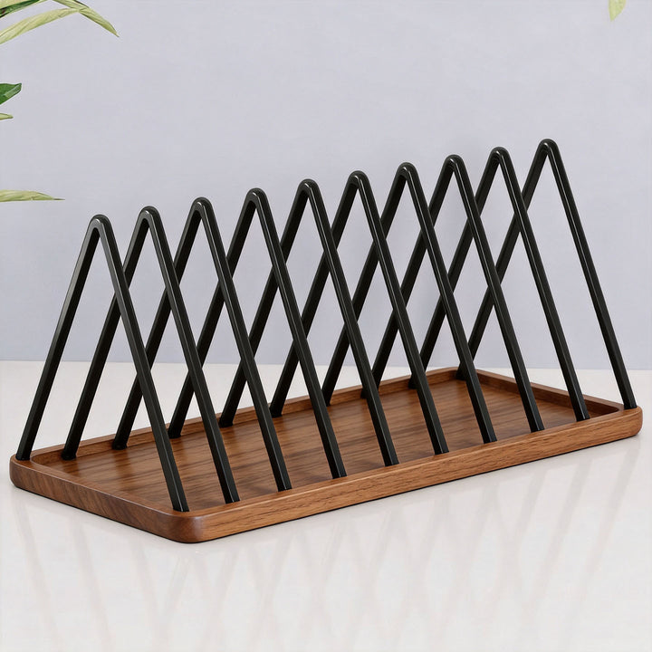 Dreieckiger Metalldraht Schallplatten- & Buchorganisator Rack