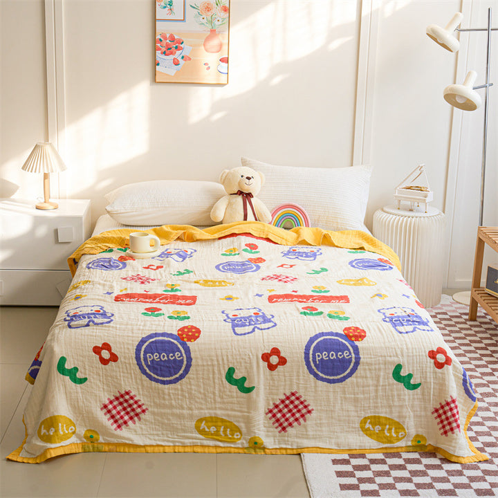 Leichtgewichtige Wendbare Baumwoll-Musselin Erdbeer Quiltdecke