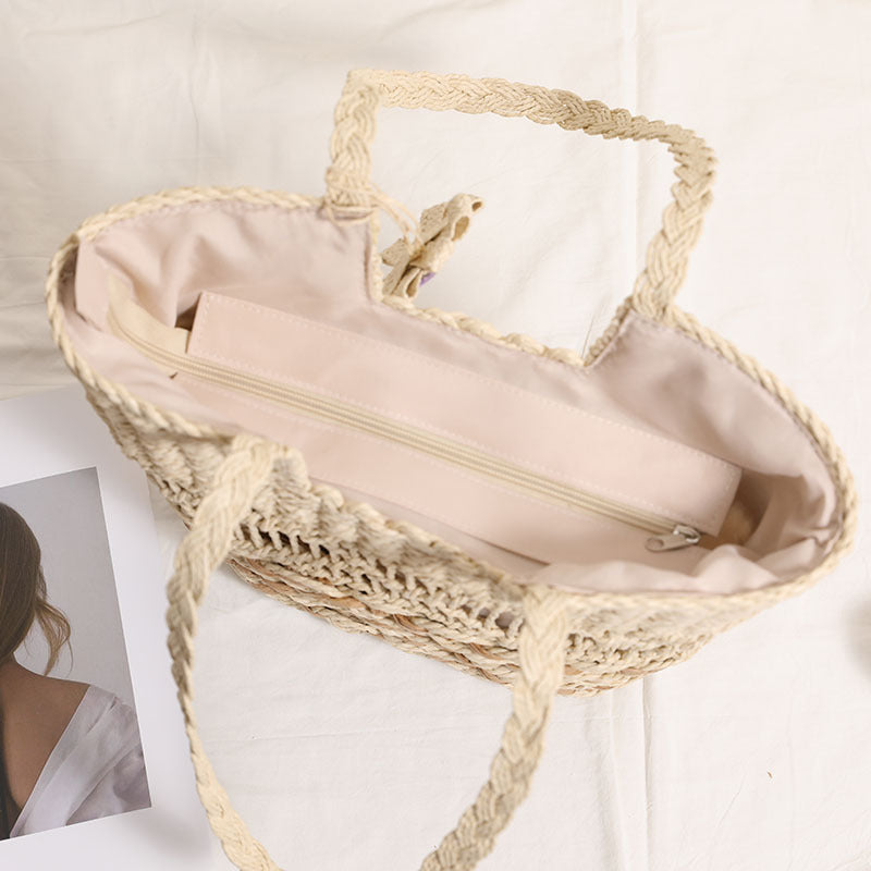 Damen Korbtasche mit floralem Dekor Karnz