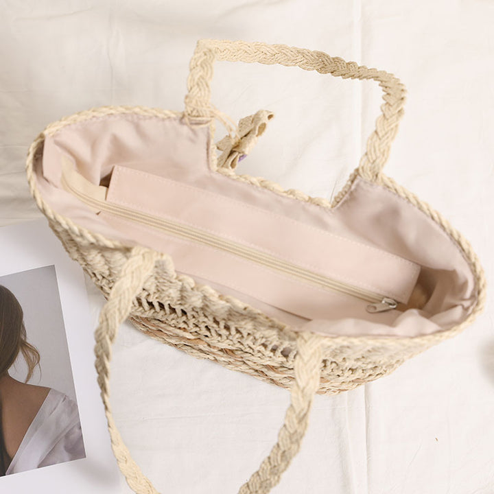 Damen Korbtasche mit floralem Dekor Karnz