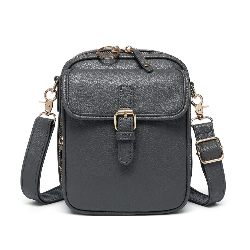 Damen Schultertasche mit praktischem Klappdeckel und verstellbarem Gurt Karnz