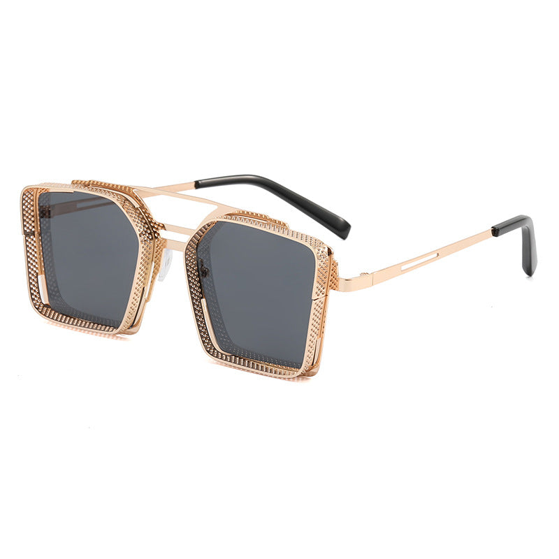 Damen Oversized-Sonnenbrille mit luxuriösem Design und geometrischem Rahmen Karnz