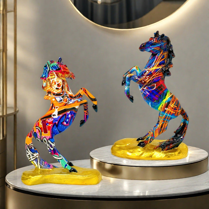 Kunstvolle Pferdefigur im modernen Design Karnz