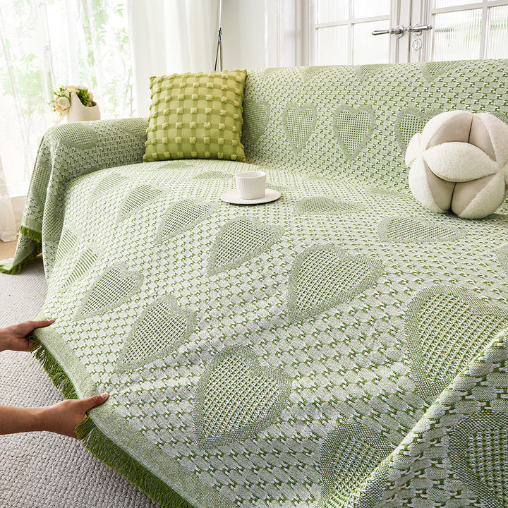 Gemütliche Herzmuster Sofa-Wurfdecke