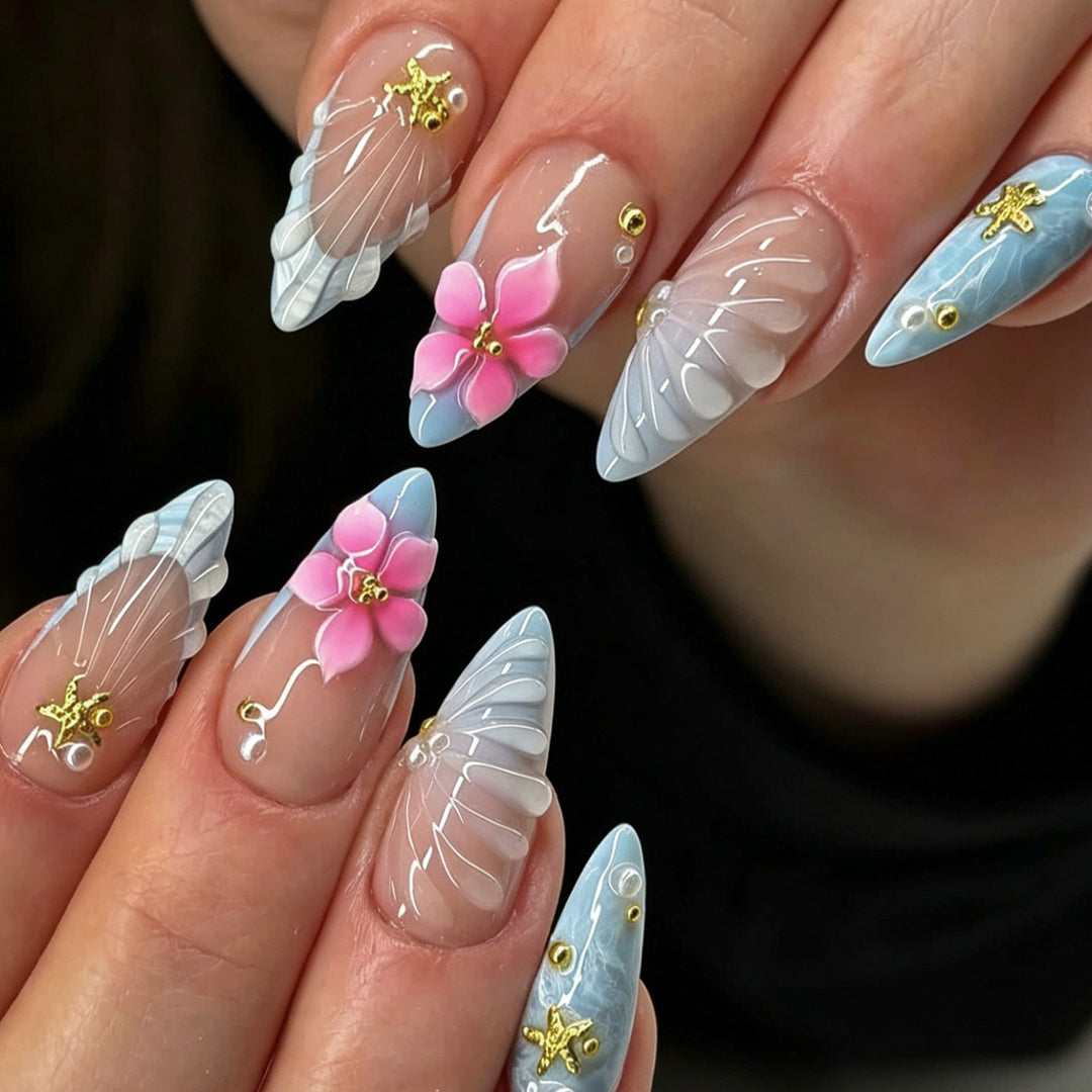 Dekorative Florale 3D Nagelkunst Erweiterungen Karnz