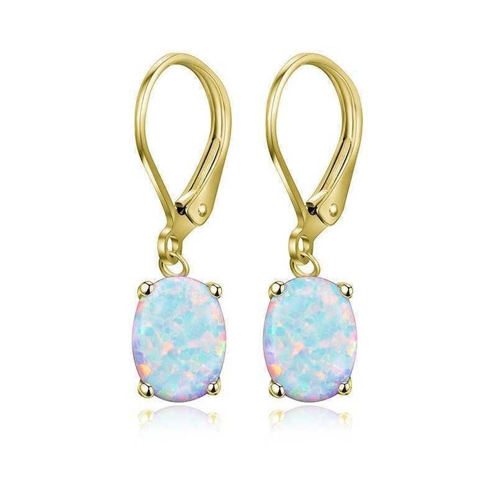 Opal-beschichtete Pendelohrringe Karnz